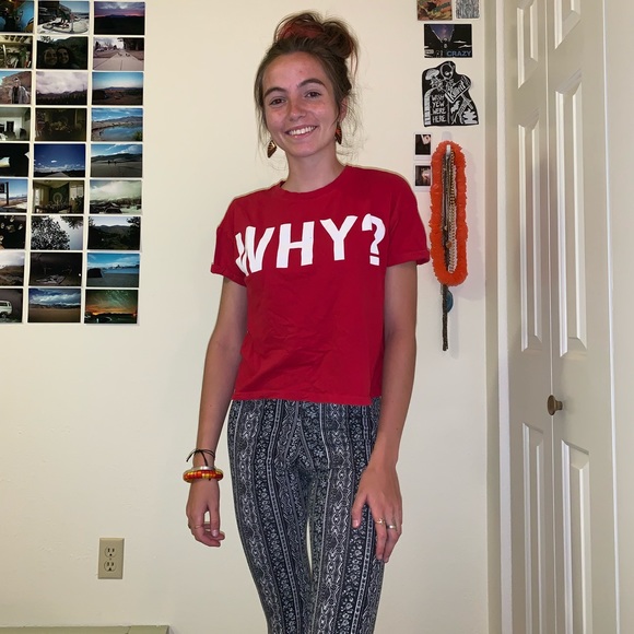 “Why?” Red crop top - Picture 2 of 5